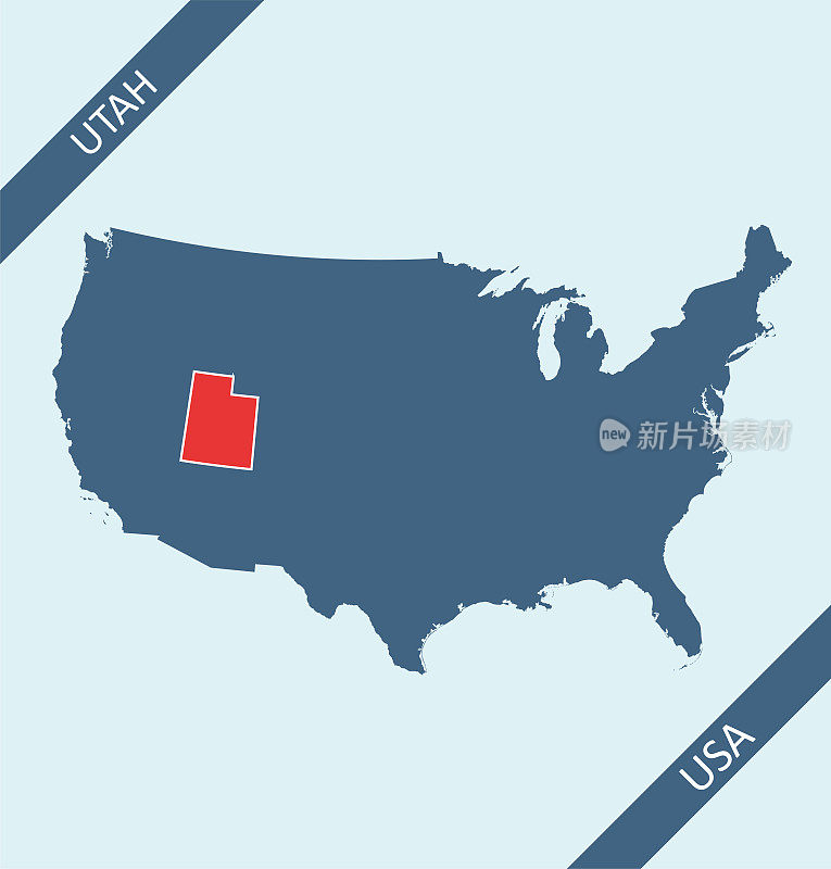 Utah on USA map